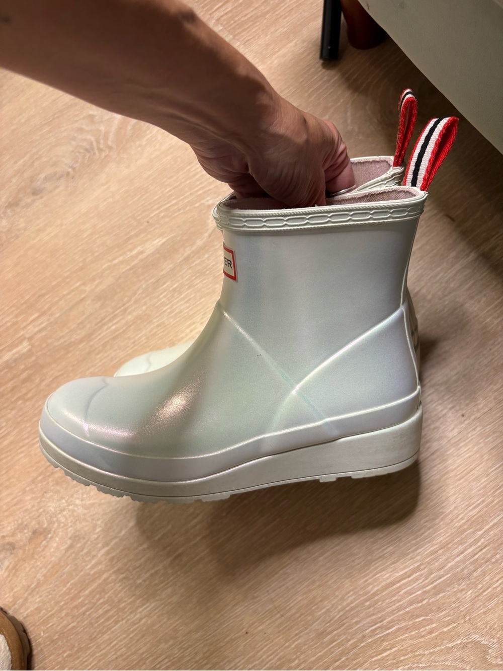 Hunter Iridescent Pearl Short Rain Boots - Picture 5 of 8
